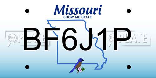 BF6J1P Missouri License Plate