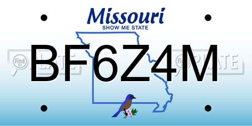 BF6Z4M Missouri License Plate