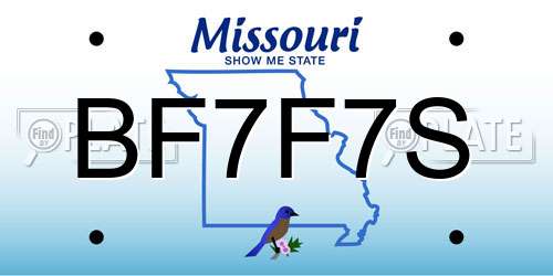 BF7F7S Missouri License Plate