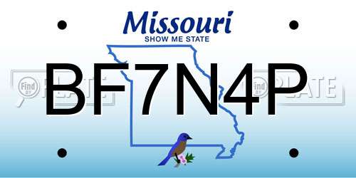 BF7N4P Missouri License Plate