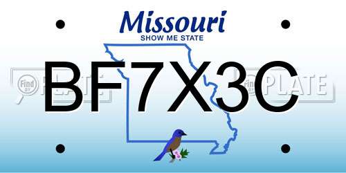 BF7X3C Missouri License Plate