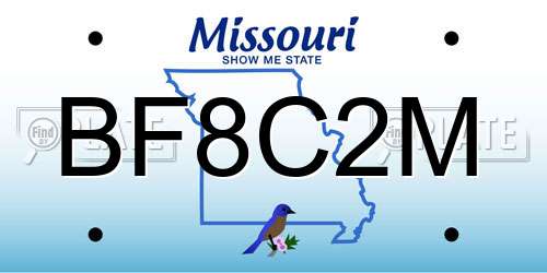 BF8C2M Missouri License Plate