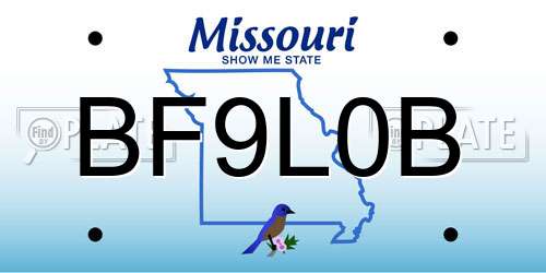 BF9L0B Missouri License Plate
