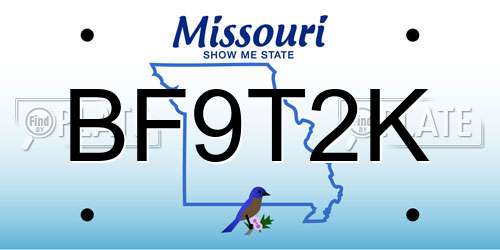BF9T2K Missouri License Plate