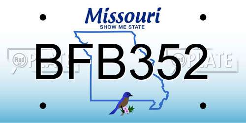 BFB352 Missouri License Plate