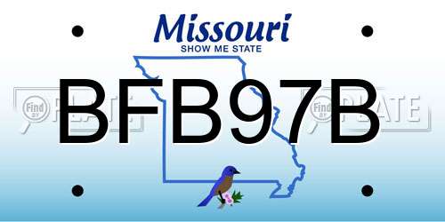 BFB97B Missouri License Plate