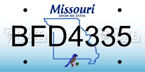BFD4335 Missouri License Plate
