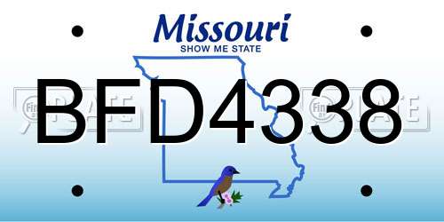 BFD4338 Missouri License Plate