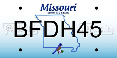 BFDH45 Missouri License Plate