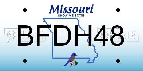 BFDH48 Missouri License Plate