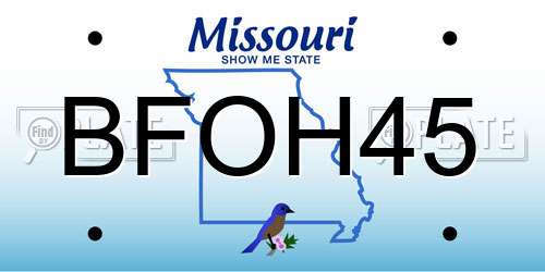 BFOH45 Missouri License Plate