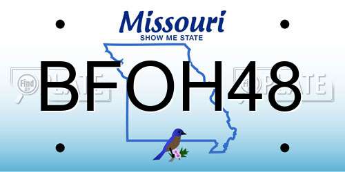 BFOH48 Missouri License Plate