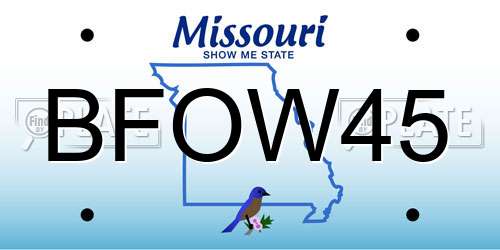 BFOW45 Missouri License Plate