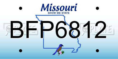 BFP6812 Missouri License Plate