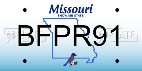 BFPR91 Missouri License Plate