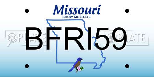 BFRI59 Missouri License Plate
