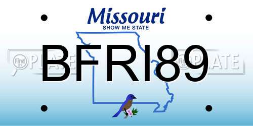 BFRI89 Missouri License Plate