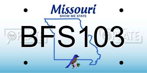 BFS103 Missouri License Plate