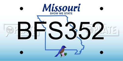 BFS352 Missouri License Plate