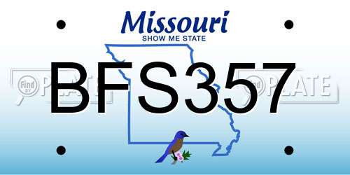 BFS357 Missouri License Plate