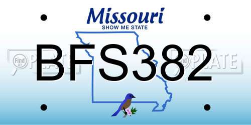 BFS382 Missouri License Plate