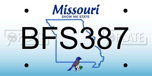 BFS387 Missouri License Plate