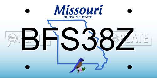 BFS38Z Missouri License Plate
