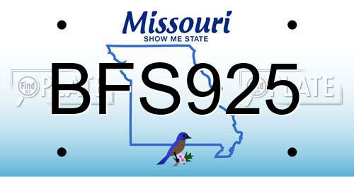 BFS925 Missouri License Plate