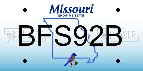 BFS92B Missouri License Plate