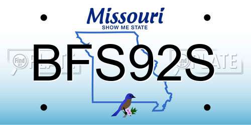BFS92S Missouri License Plate
