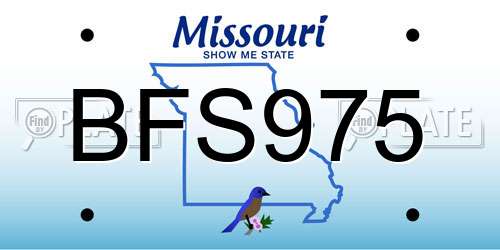 BFS975 Missouri License Plate