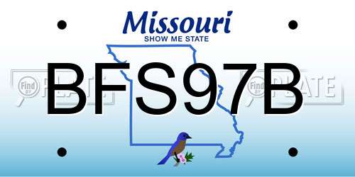 BFS97B Missouri License Plate