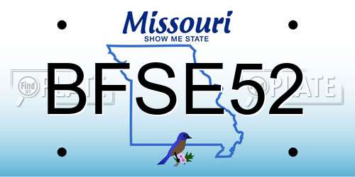 BFSE52 Missouri License Plate