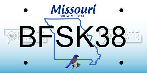 BFSK38 Missouri License Plate