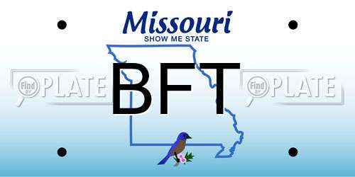 BFT Missouri License Plate