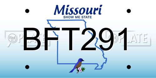 BFT291 Missouri License Plate