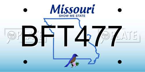 BFT477 Missouri License Plate