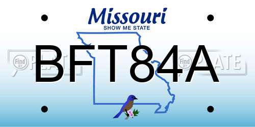 BFT84A Missouri License Plate