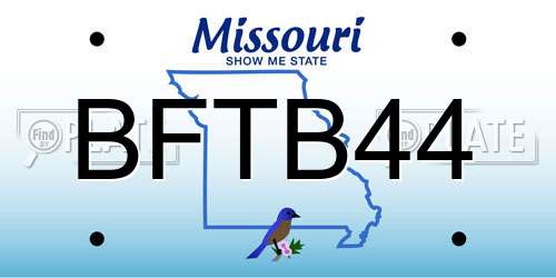 BFTB44 Missouri License Plate