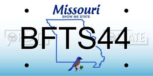 BFTS44 Missouri License Plate