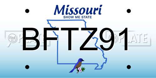 BFTZ91 Missouri License Plate