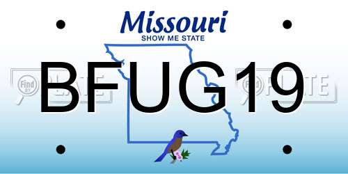 BFUG19 Missouri License Plate
