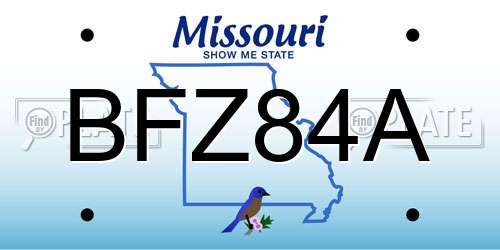 BFZ84A Missouri License Plate