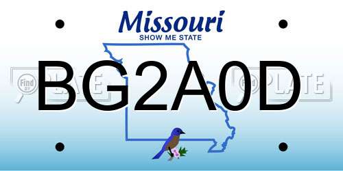 BG2A0D Missouri License Plate