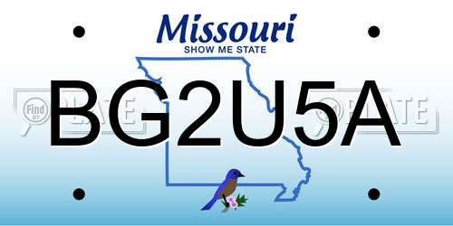 BG2U5A Missouri License Plate