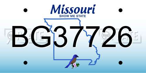 BG37726 Missouri License Plate