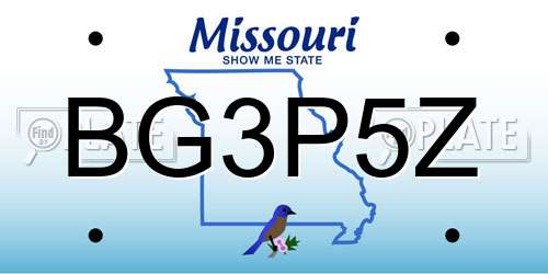 BG3P5Z Missouri License Plate