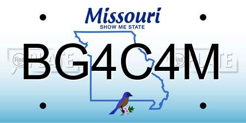 BG4C4M Missouri License Plate