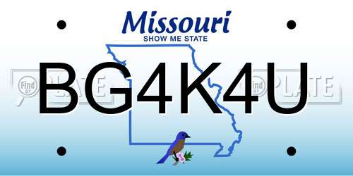 BG4K4U Missouri License Plate