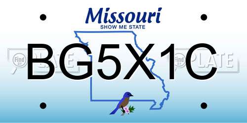 BG5X1C Missouri License Plate